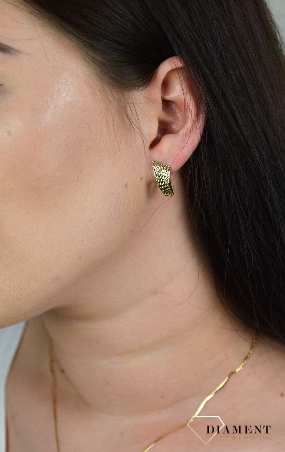 Złote kolczyki diamentowane 'Błyszczące szczęście' KL 2129.jpg